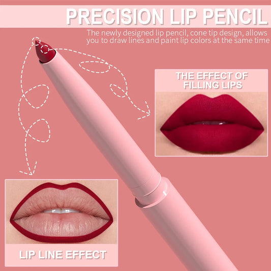 6pcs Lip Liner Pen Set Long-Lasting, Waterproof Sweatproof, Easy Coloring Non-fading Color Rendering Lip Gloss Set Beauty Makeup Good Vibrations