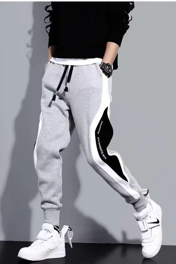 Men Black Pants Hip Hop Drawstring Jogger Fashion Comfortable Trousers Male Casual Sweatpants Loose Elastic Waist Sportswear Good Vibrations