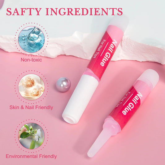 14PCS Nail Glue for Press on Nails for Nail Tips Acrylic Nail Glue Long Lasting Super Strong Nail Glue for Nails Salon Good Vibrations