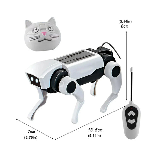 Rc Robot Children's Remote Control Mechanical Dog Toy Science Teaching Diy Assembling Model Electric Set Toys for Boys Kids Gift Good Vibrations