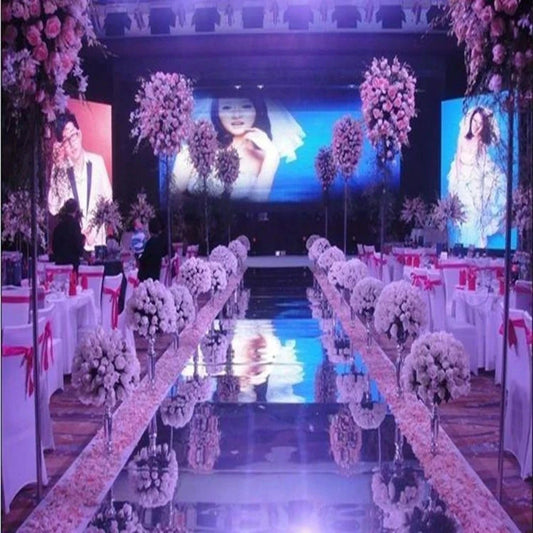 Luxury Wedding Centerpieces Mirror Carpet Aisle Runner 1M Wide For Wedding T Station Decoration White Gold Silver Purple Color Good Vibrations