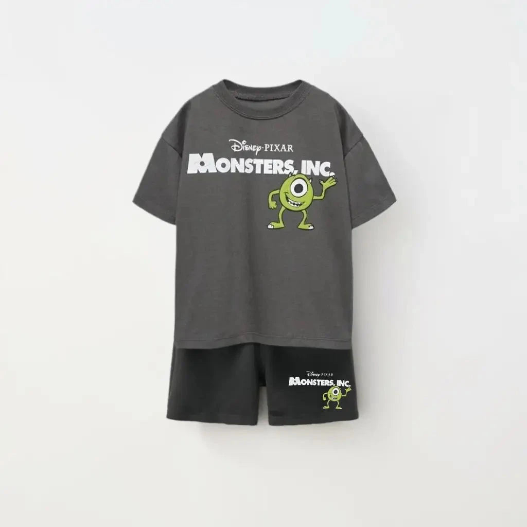 Short Sleeve Outfits Kids Summer Clothing 1-7years Old Child Costume Cartoon Tees Toddler Boys New Fashion T-shirt+shorts Good Vibrations