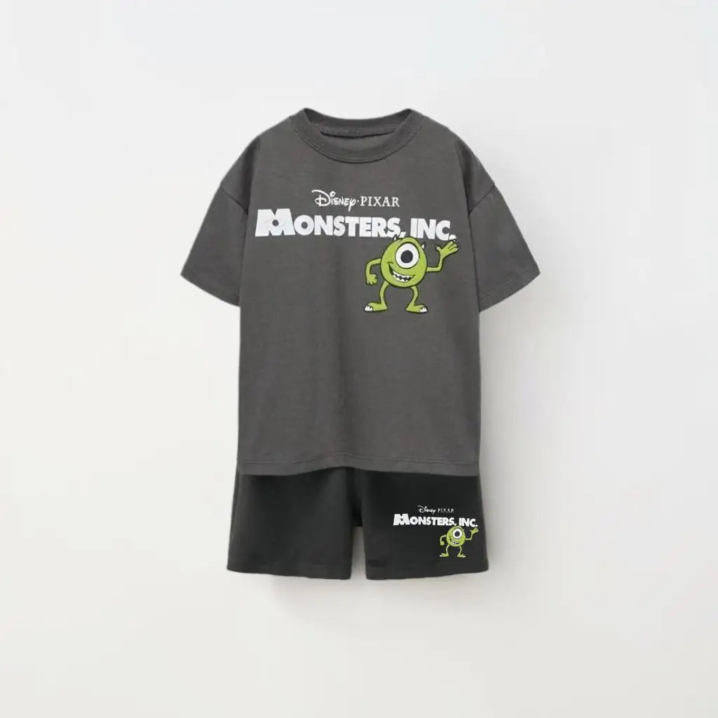 Short Sleeve Outfits Kids Summer Clothing 1-7years Old Child Costume Cartoon Tees Toddler Boys New Fashion T-shirt+shorts Good Vibrations