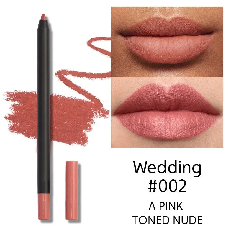 12 Color Matte Brown Lip Liner Waterproof Long Lasting Moisturizing Sexy Lip Pencil Women Natural Lipstick Makeup Lip Cosmetics Good Vibrations