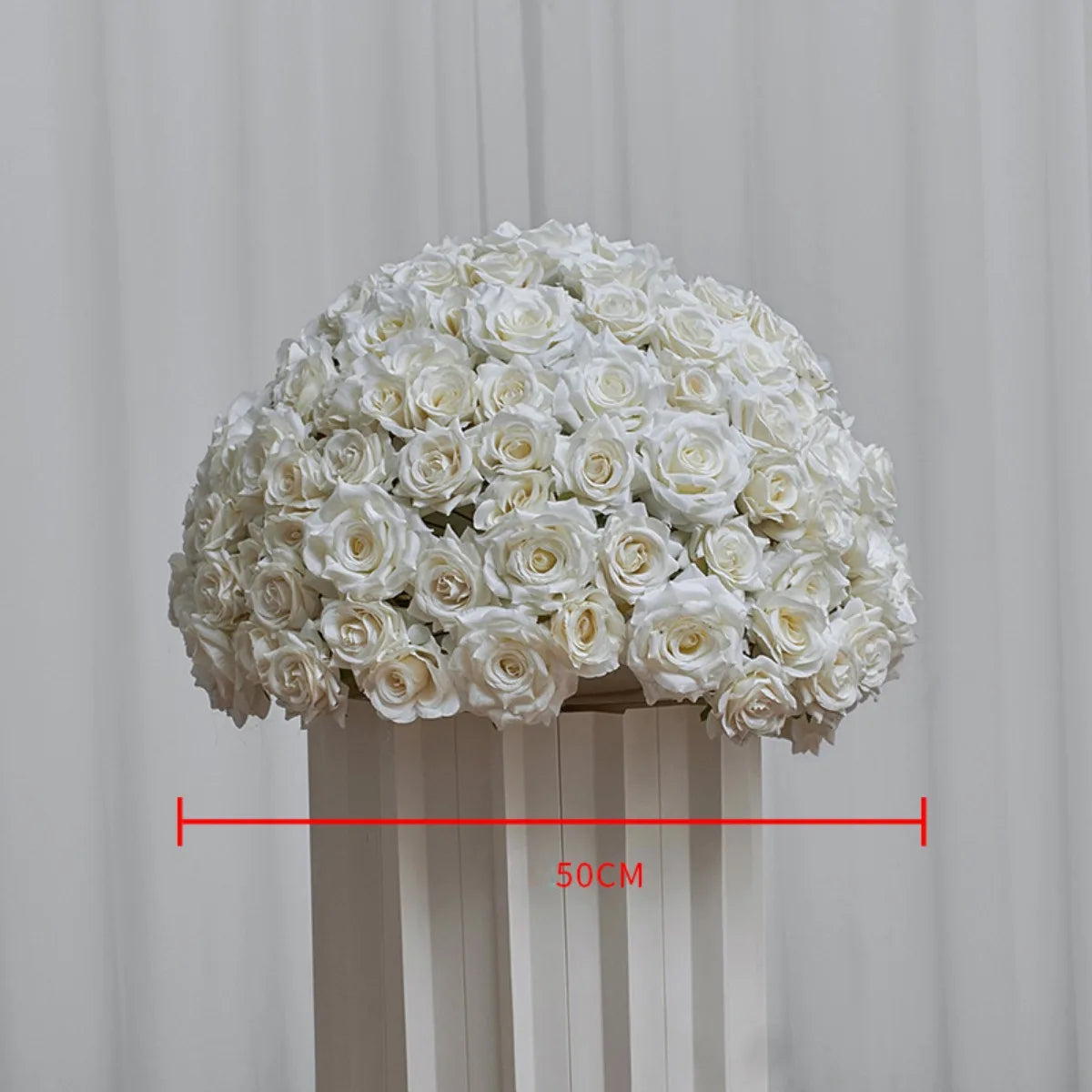 70/60/40/30CM White Rose Flower Ball Wedding Table Centerpieces Floral Ball Arrangement Event Party Banquet Props Window Display Good Vibrations