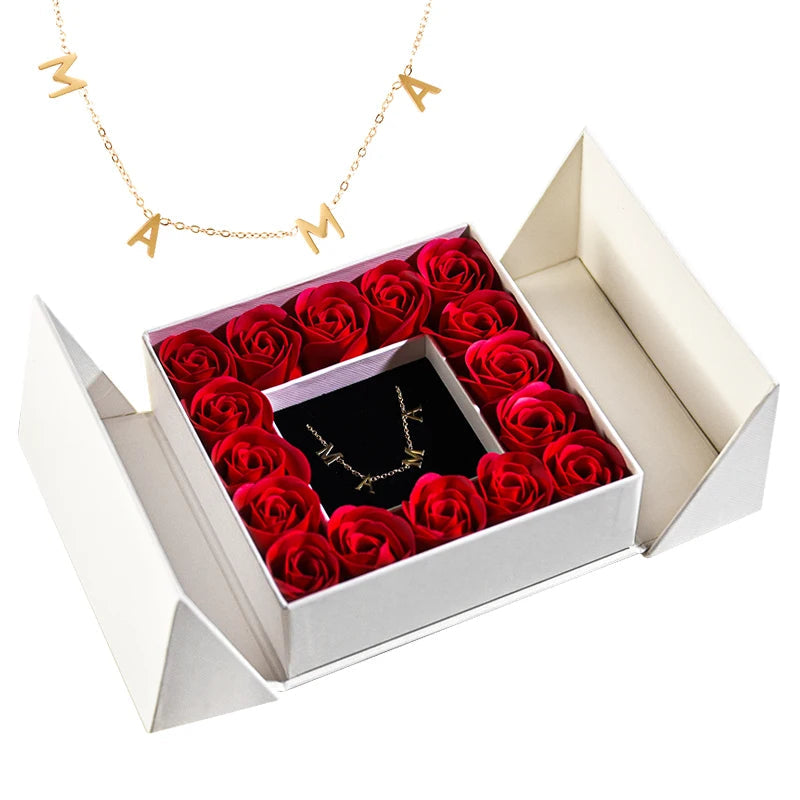 Gifts for Women Jewelry Pendant Necklace /w Soap Eternal Rose Gift Box Mother's Day Necklace Jewelry Wedding Anniversary Gifts Good Vibrations
