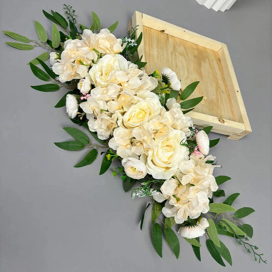 Artificial Wedding Arch Flower Wedding Garland Silk Flower Row Wedding Table Centerpiece Floral Backdrop Wall Arch Decoration Good Vibrations