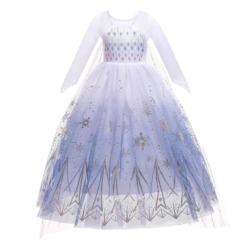 Disney Kids Princess Costume Elsa Anna Halloween Dress Girl Jasmine Moana Dinner Dress Rapunzel Mermaid Pageant Disguise 3-10Y Good Vibrations