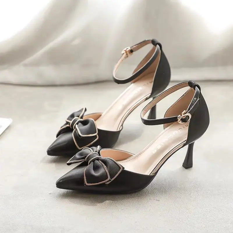 Medium Heel Heels Women's Shoes Trend Pointed Toe Butterfly Stilettos Elegant Dress Weddings Bridal Party White Designer Good Vibrations