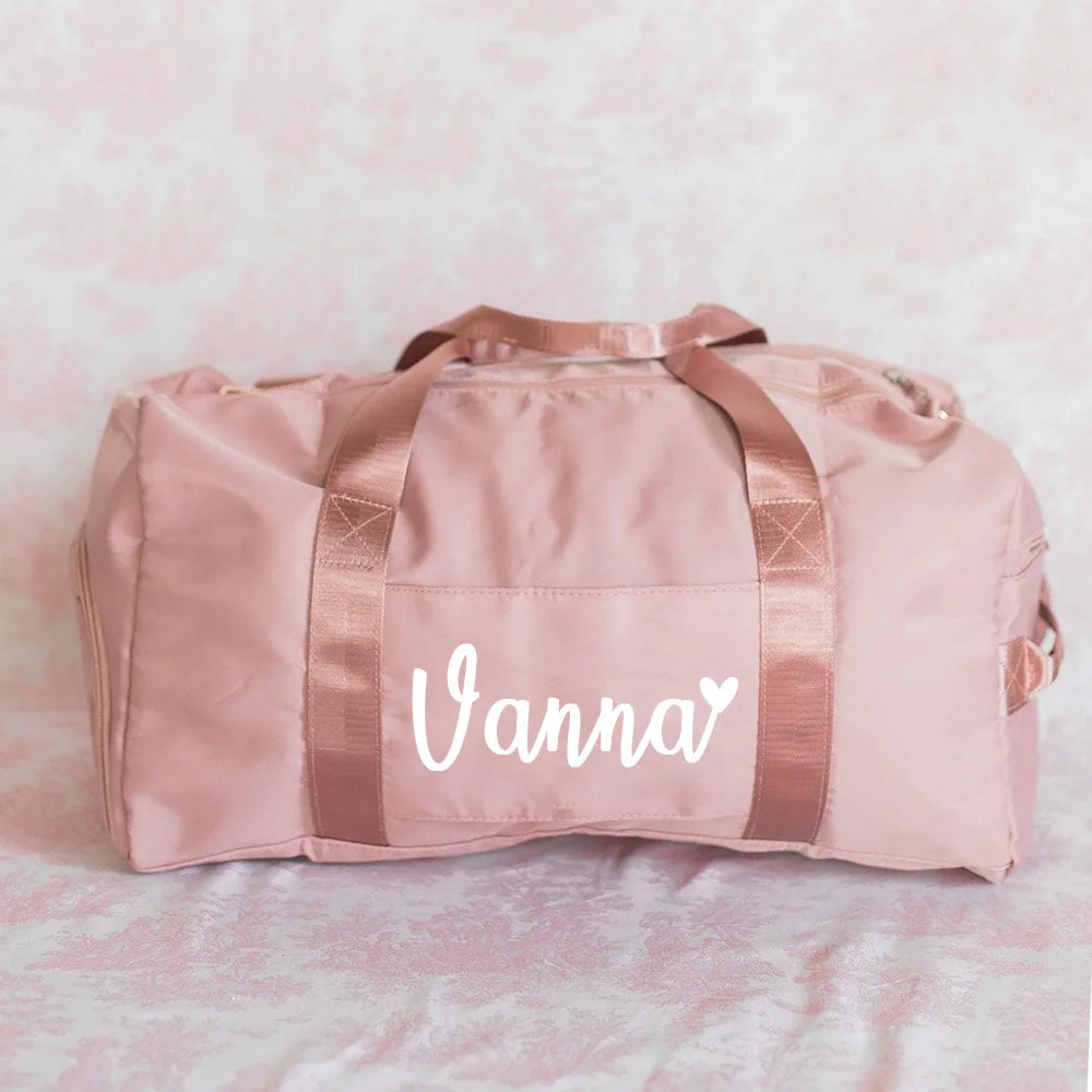 Personalized Duffle Bag with Name Birthday Gift for Her Wedding Gift for Bridal Party Gifts Large Weekender/Gym Bags Good Vibrations