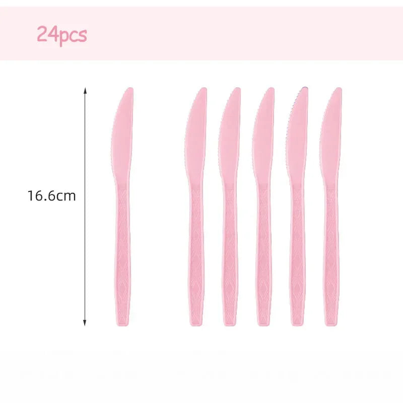 Light Pink Party Supplies Disposable Dinnerware Set Include Plates and Cups Napkins Tablecloth for Birthday Party Decorations Good Vibrations