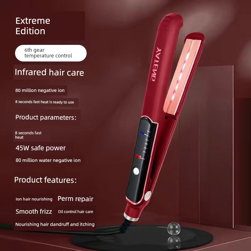 YATENG Ceramic Electric Hair Straightener Corn Stigma Wave Plate Hair Straightener Hair Curler Hair Curler and Straightener Dual-Use Inner Buckle Straightening Does Not Hurt Hair Good Vibrations