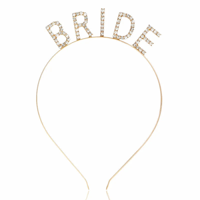 Bridesmaid Hair Accessories Rhinestone Headband Maid Of Honour Crystal Hairbands Team Bride Wedding Shower Party Jewelry Good Vibrations