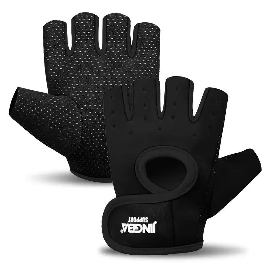 Fitness Half Finger Gloves Unisex Fitness Gym Weightlifting Exercise Gloves Silicone Anti Slip Breathable Outdoor Cycling Gloves Good Vibrations