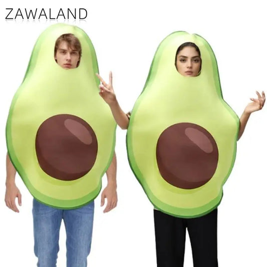 Zawaland Couple Avocado Costume Fruit Food Cosplay Disguise Wear Woman Man Carnival Purim Party Clothes Stage Performance Outfit Good Vibrations