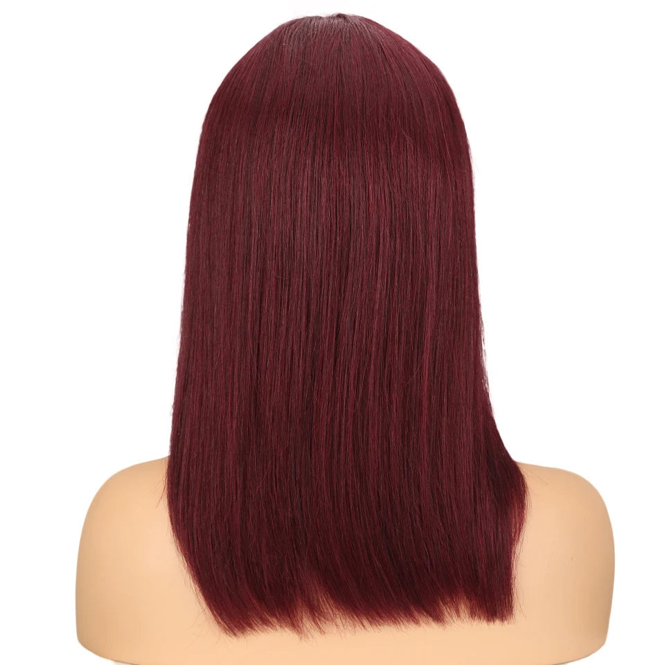 Sleek Lace Human Hair Wigs For Women Straight Bob Brazilian Hair Wigs Long Brown Red Colored T Part Lace Wigs Real Woman Wigs Good Vibrations
