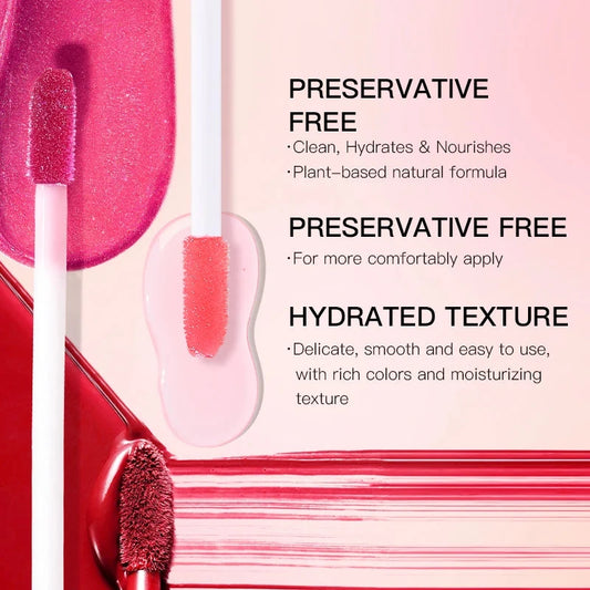 USHAS 3 Pcs/Set Lip Gloss Set, Matte and Glossy Lip Glaze Suit, 3 Different Colors in 1 Set, Perfect Gift for Girls&Women Good Vibrations