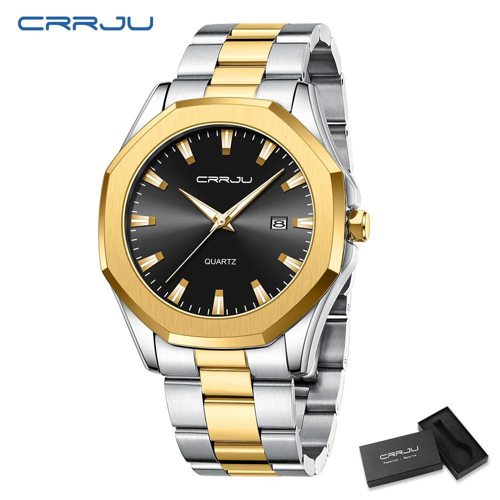 Watches for Men Classic with Date Business Dress Luxury Waterproof Luminous Mens Wrist Watch Analog Stainless Steel Men Watch Good Vibrations