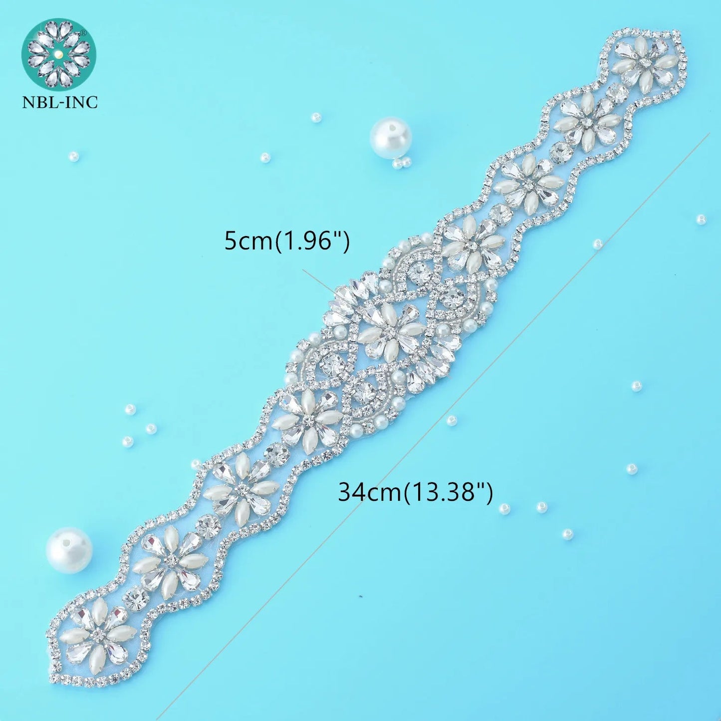 (1PC) Silver Rhinestone crystal iron on applique belt iron on wedding beaded bridal trim for wedding dresses clothing WDD0209 Good Vibrations