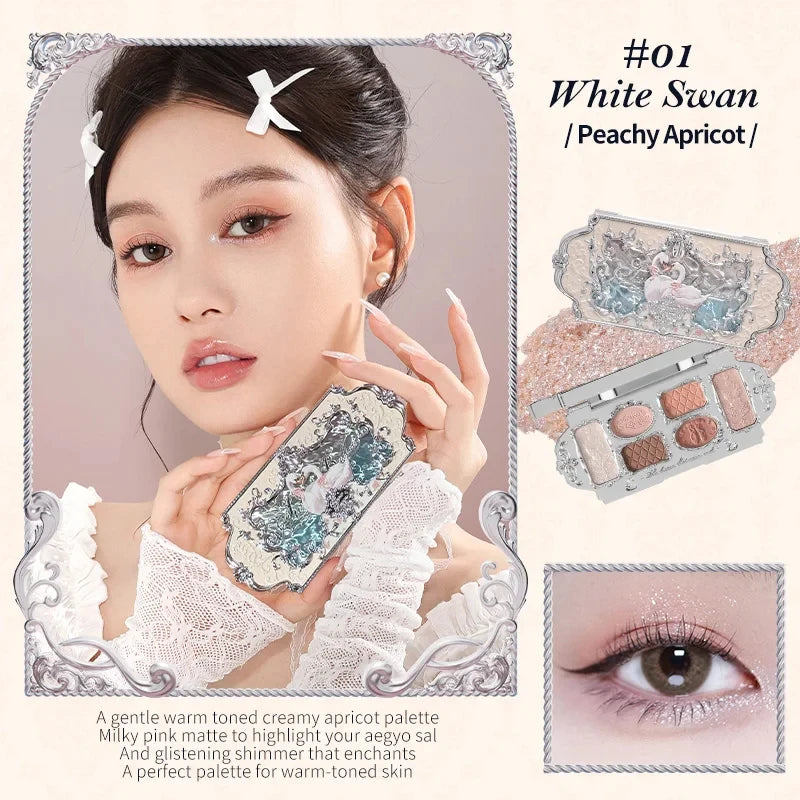 Moonlight Mermaid Gemstone Eyeshadow Palette Highly Pigmented Matte Shimmer Swan Ballet Eye shadow Collection Good Vibrations