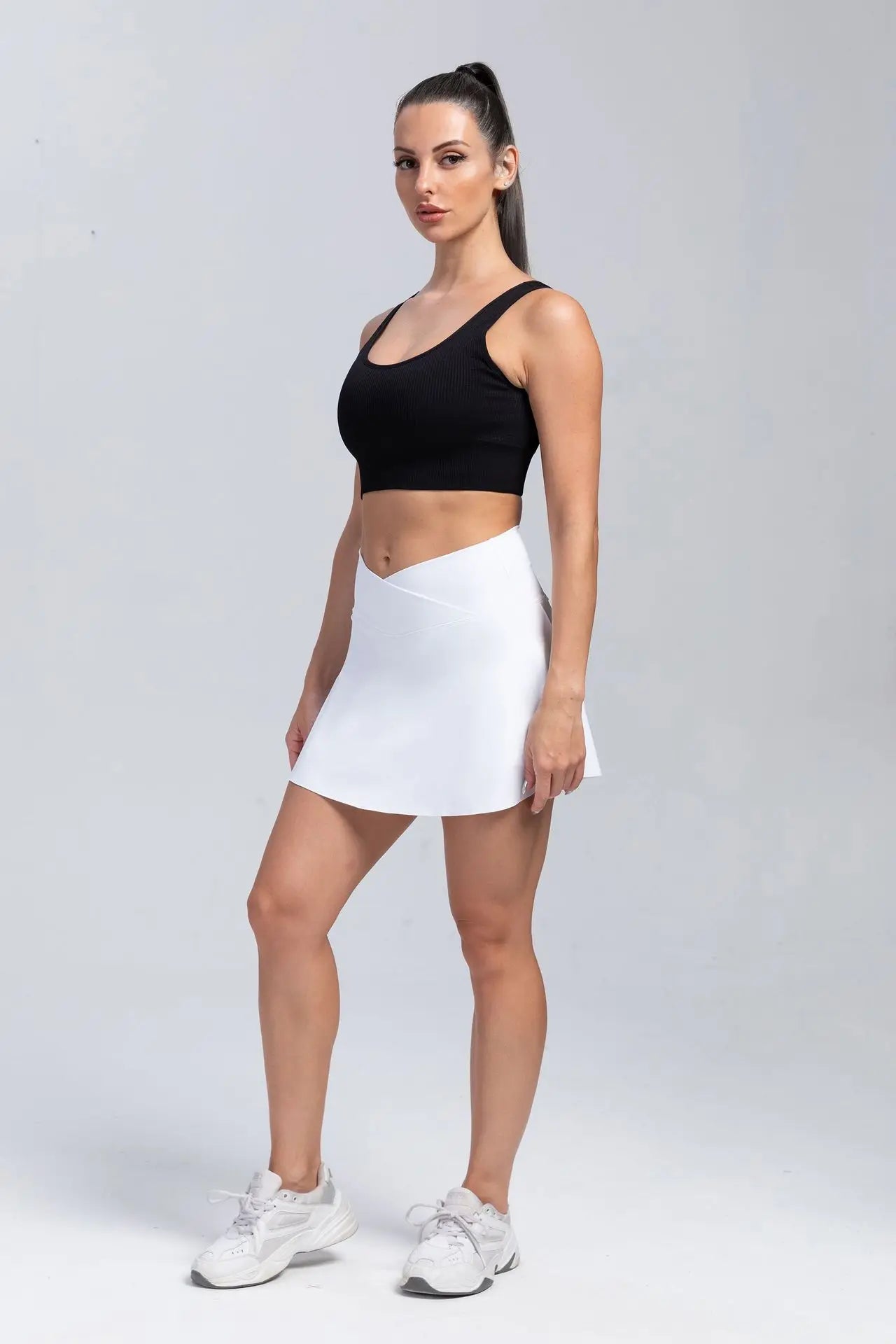 Women Pleated Tennis Skirt With Pockets Shorts Athletic Skirts Crossover Breathable Athletic Golf Skorts Workout Sports Skirts Good Vibrations