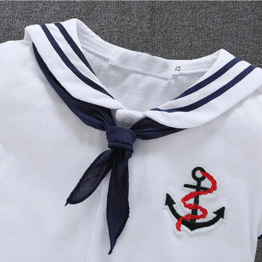 Newborn Baby Boy Clothes Playsuit Sailor Navy Romper Short Sleeve Jumpsuit Costumes Clothes Summer Outfits Newborn Baby Clothes Good Vibrations