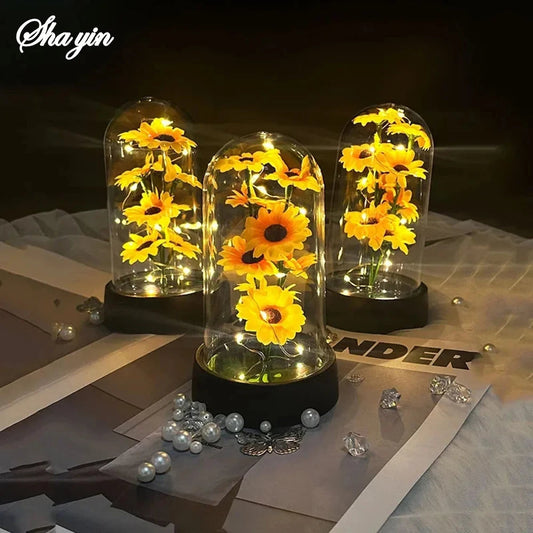 Graduation season gift small sunflower plastic set Mother's Day send wife send mother Valentine's Day eternal flower gift Birthd Good Vibrations