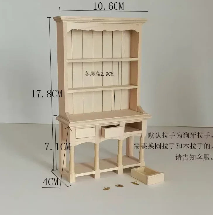 1:12  Miniature Dollhouse Furniture Model Play House Toy Cabinet Wooden Clamshell Desk New Diy Miniature Dollhouse Accessories Good Vibrations