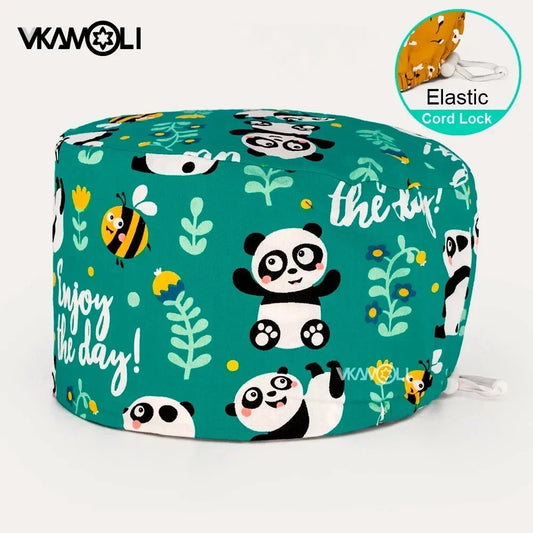 Surgical hats with various prints of rabbits dogs animals designed as hair care hats for doctors and nurses scrub hat Good Vibrations