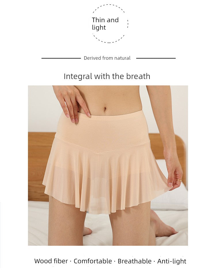 Yoga Safety Pantskirt Underwear Sexy Anti-Emptied Home Base Thigh-Length Hot Mesh Skirt Seamless Non-Curling Good Vibrations Adult Super Store