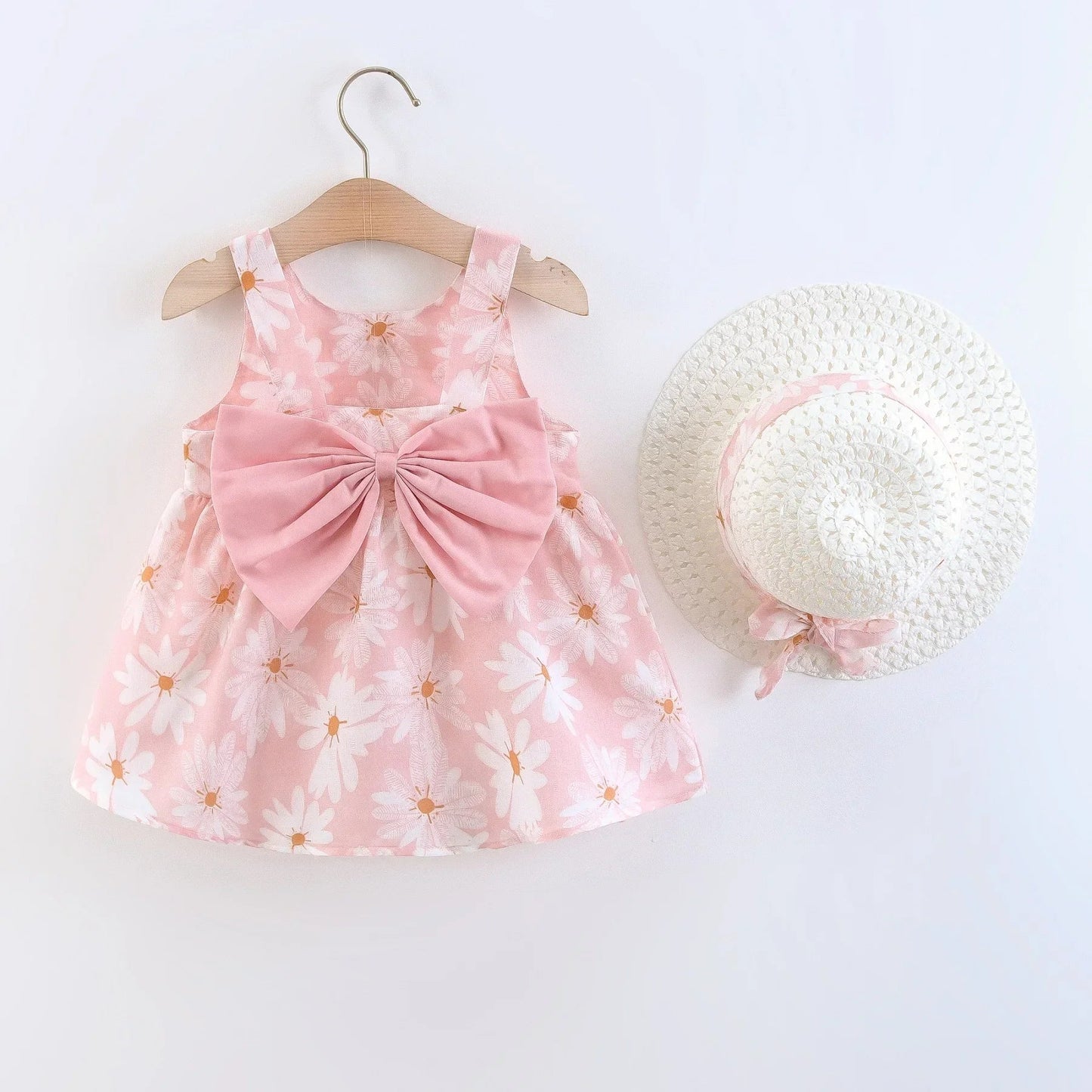 (Girls 0-3 Years Old) Summer New Girls Dress Floral Print Little Fresh Everyday Sweet Princess Dress with Bow Good Vibrations