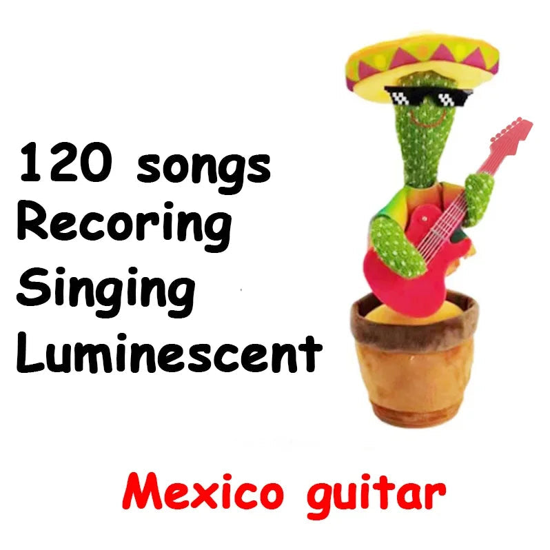Talking Cactus Toy with LED 120 English Songs Singing Musical Toys Repeat What You Say Suitable for Babies and Toddlers Good Vibrations