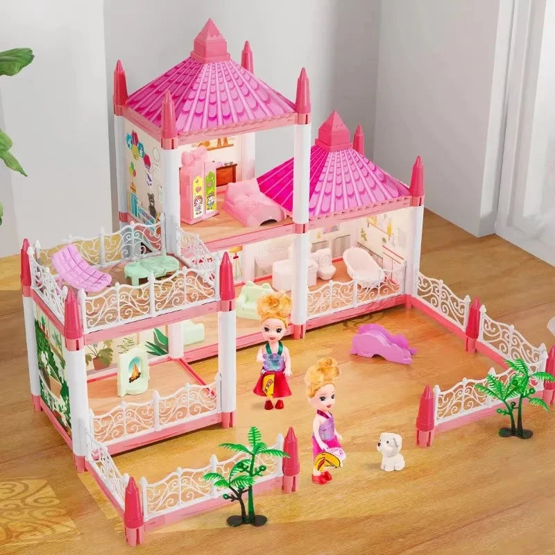 Doll Houses 3D Assembled DIY Miniatures Dollhouse Accessories Villa Princess Castle withGirl Birthday Gift Toy House Good Vibrations