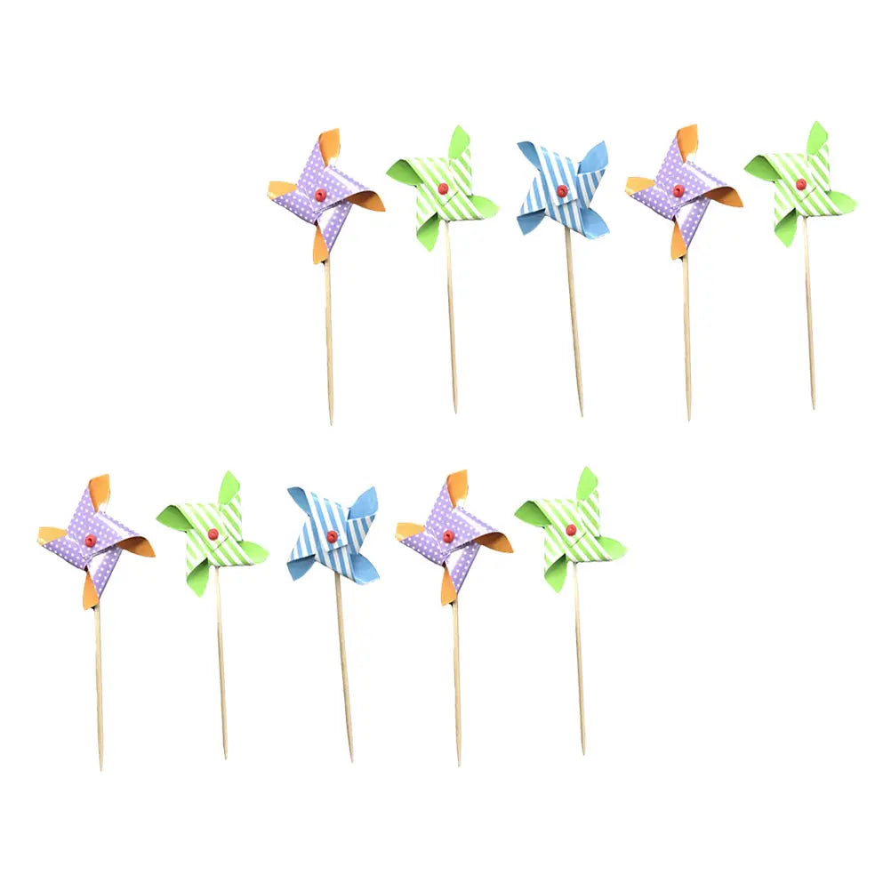 36pcs Cake Toppers Paper Picks Cupcake Premium Cake Picks Decor Birthday Party Supplies Creative Pinwheel Shape Safe Good Vibrations