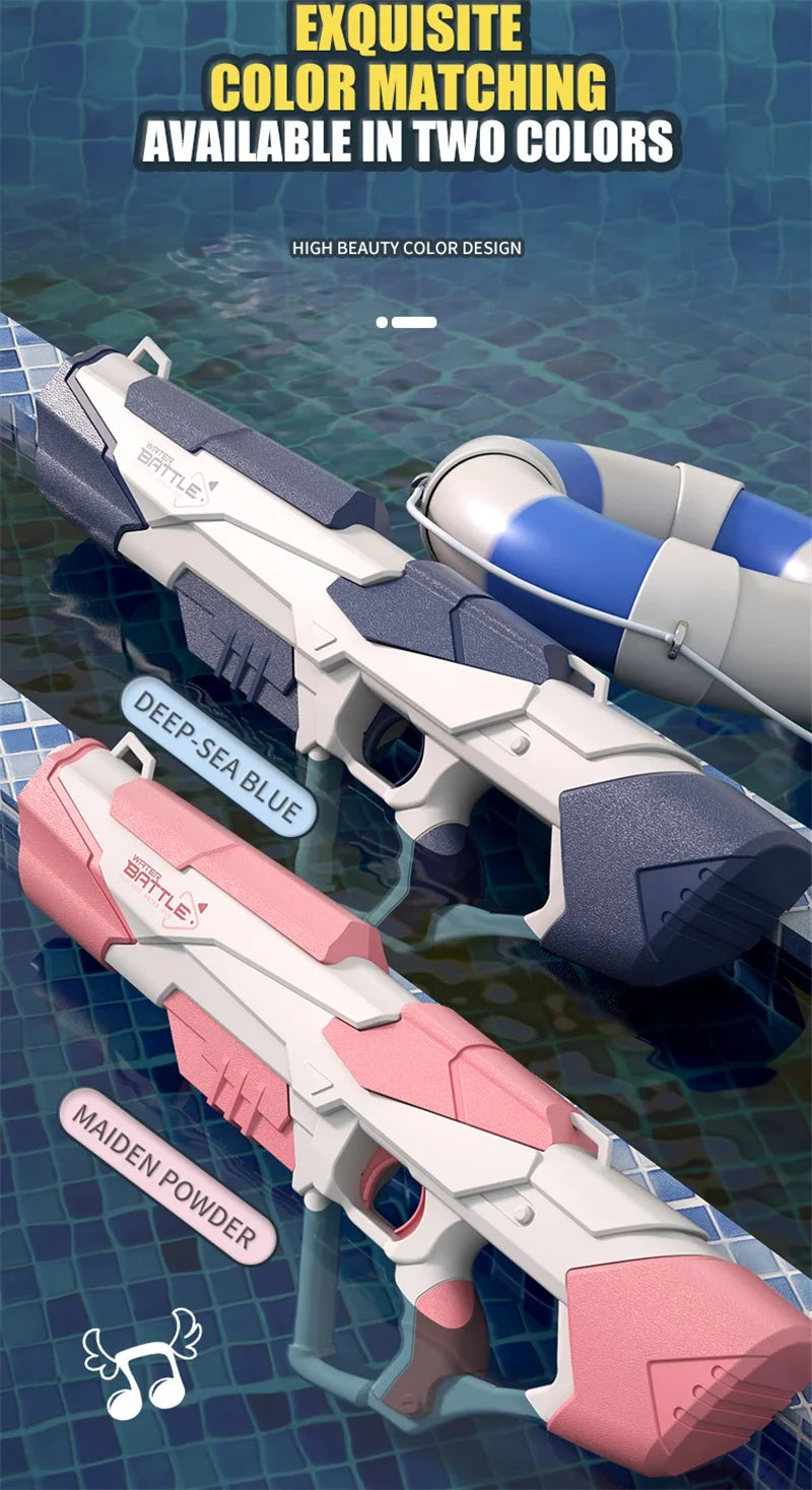 New Water Gun Electric Full Continuous Firing Toy Summer Beach Pool Water Toy Gun Fully Automatic Water Absorption Toys for Kids Good Vibrations