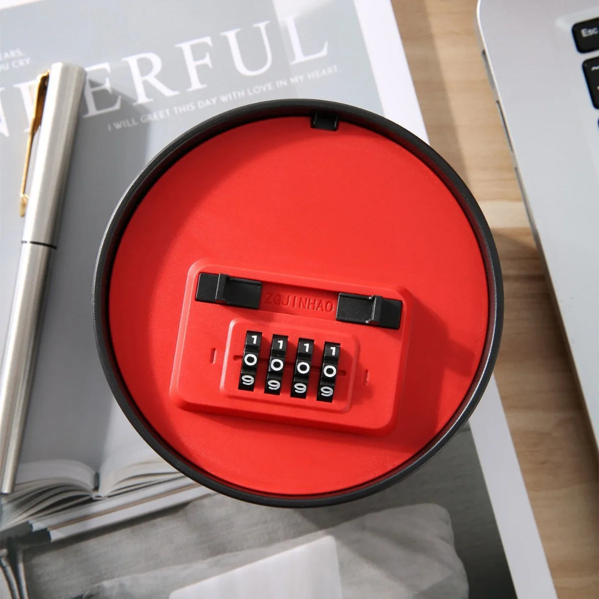 Hidden Key Box with Combination Lock Hidden Safe Small Storage Lockable Box with Code Outdoor Secret Items for Decor Flowerpot Good Vibrations