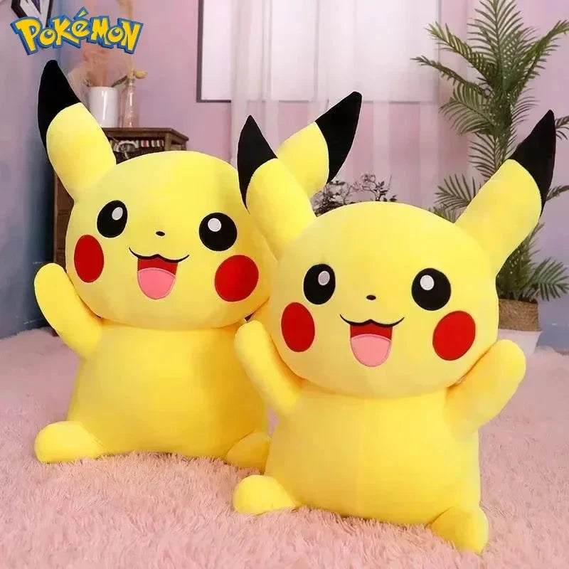25/45/55/65CM Pokemon Pikachu Plush Doll Japanese Cartoon Animal Stuffed Children's Pikachu Ornament Cushion Plushies Gift Good Vibrations