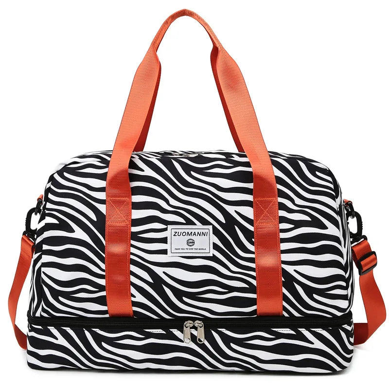 Large Gym Duffel Bag for Women and Men Travel Bag with Shoe and Wet Clothes Compartments Carry On Shoulder Tote Bags Good Vibrations