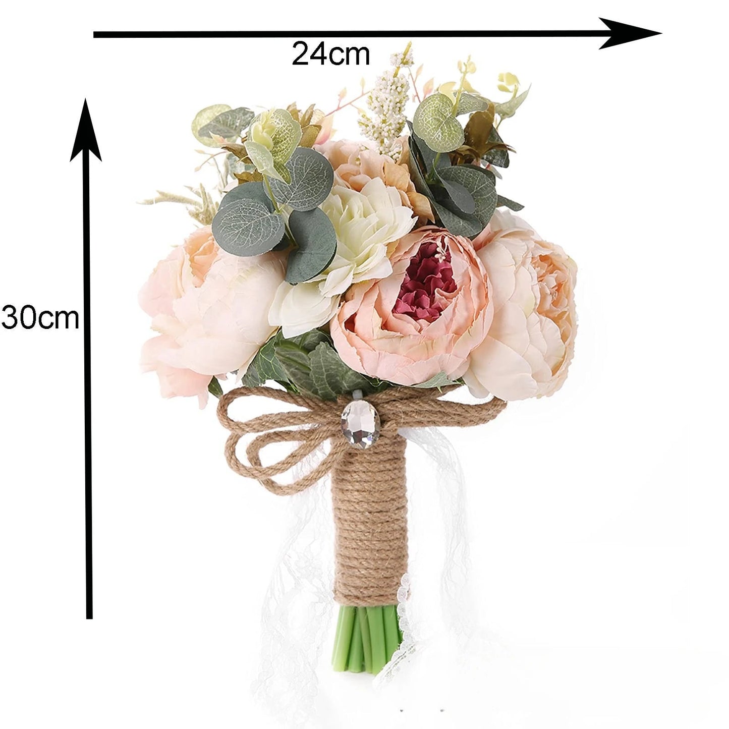 30CM Wedding Decoration Bridal Holding Flowers Artificial Roses Bundle Home Decoration Photography Props Silk Flowers Good Vibrations