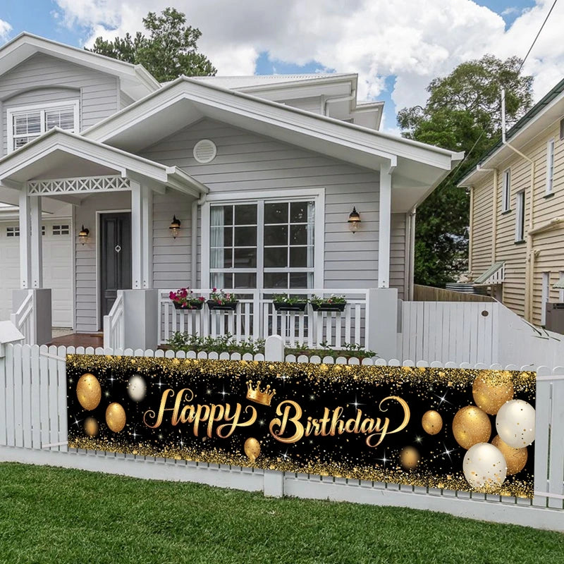 Happy Birthday Banner Birthday Party Decoration Kids Boys Girl Baby Shower Decoration Bunting Garland Banners Flags Anniversary Good Vibrations