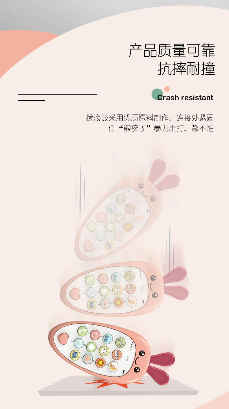 Baby Phone Toy Music Sound Telephone Sleeping Toys With Teether Simulation Phone Kids Infant Early Educational Toy Kids Gifts Good Vibrations