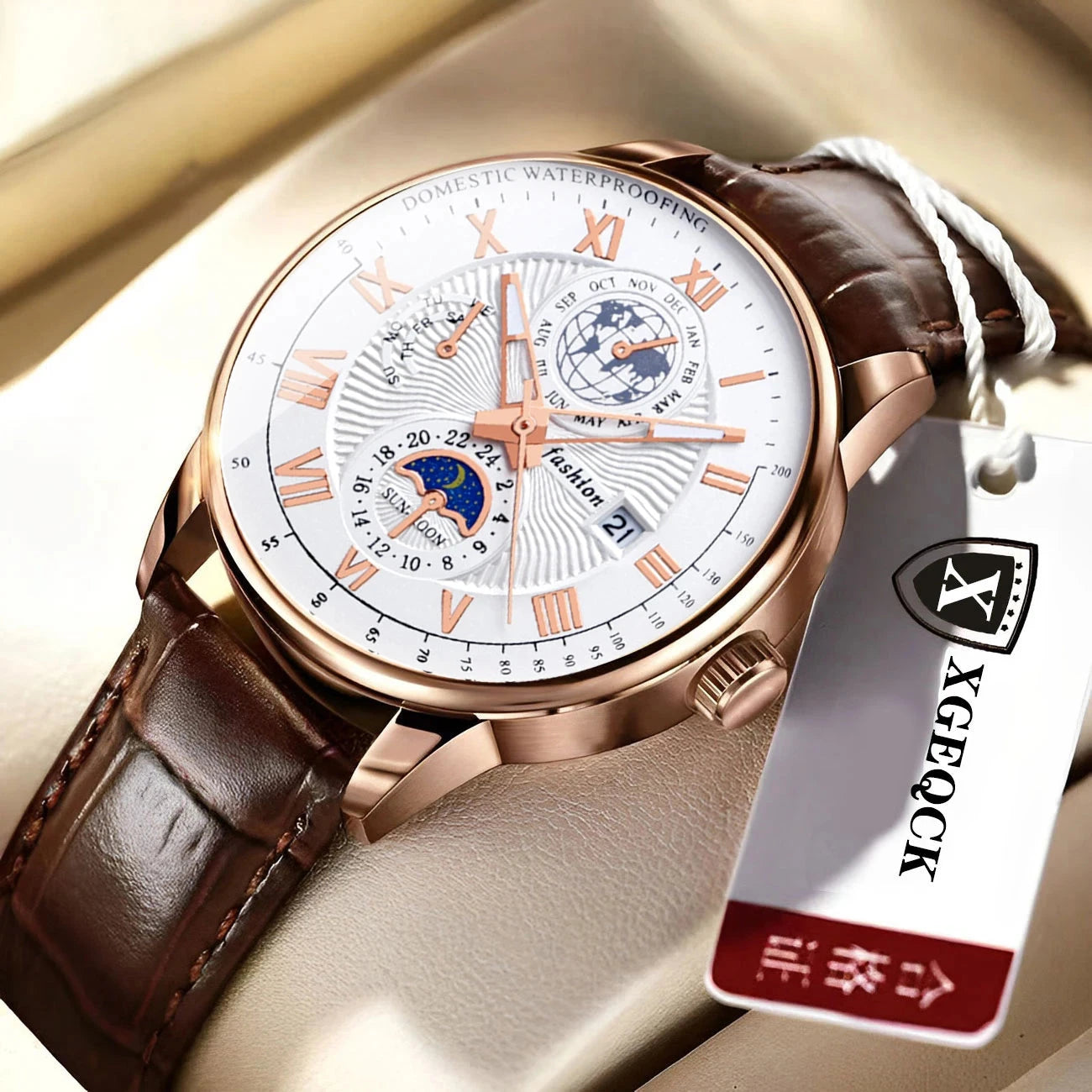 2024 Men Watch Fashion Top Luxury Sport Men's Wristwatch Waterproof Luminous Leather Date Quartz Watches Man clock Good Vibrations