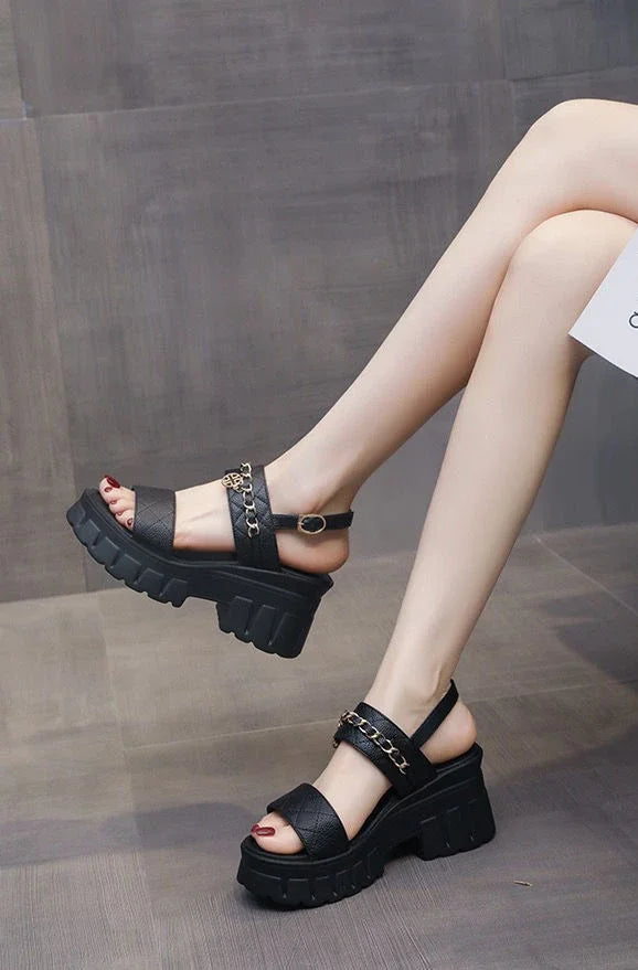 Heeled High Heels Roman Style Pumps Woman Shoes Sabot Sandals for Women Anti Slip Hot Wholesale Summer Offers Shoe Sales Good Vibrations