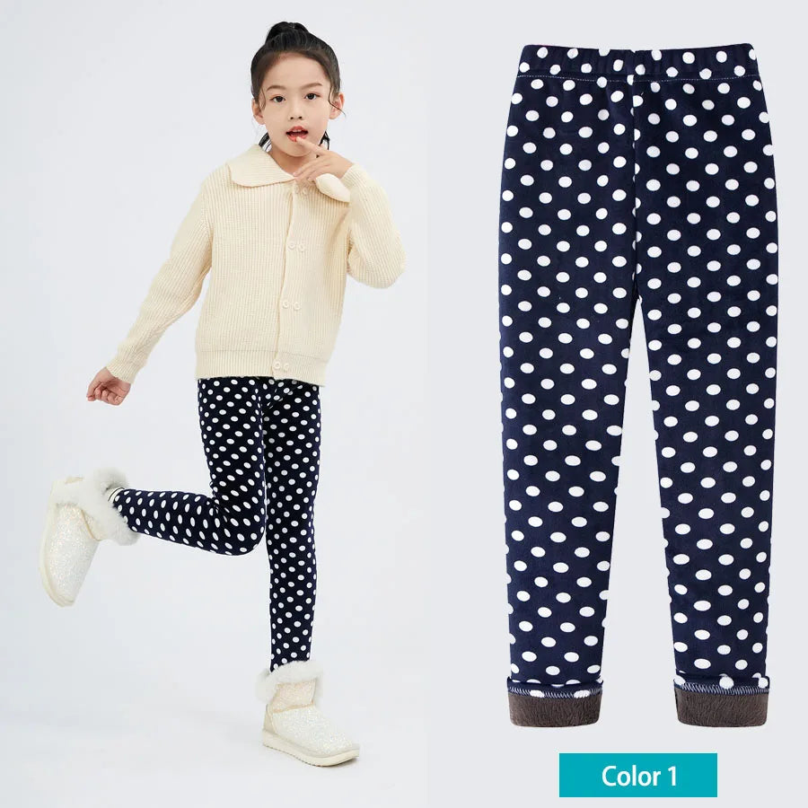 SheeCute Girls Winter Warm Pants Kids Fleece Lined Leggings for 3-11 Years SCW8101 Good Vibrations