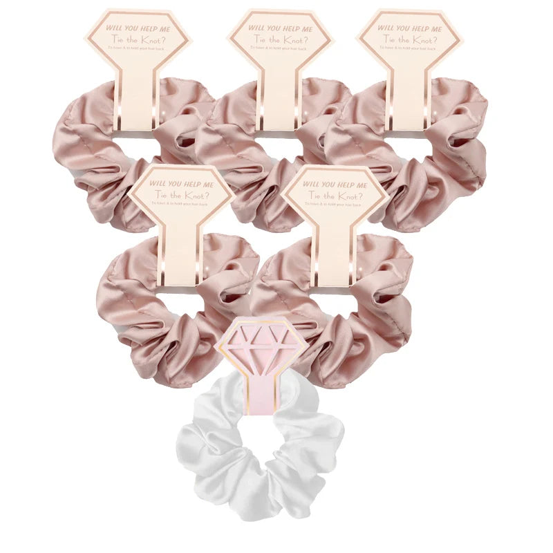 12/6pcs Wedding Bridesmaid Gifts Bridesmaid Hair Ties Scrunchies Heart Shaped Sunglasses Bachelorette Hen Party Bridal Favors Good Vibrations