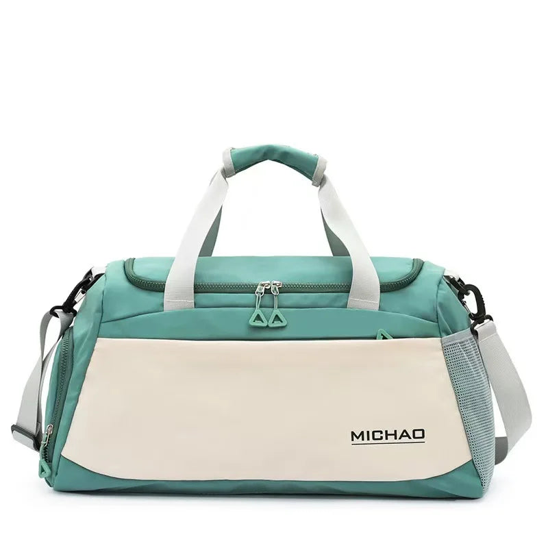 Multi Functional Sports Duffle Bag Large Capacity Gym Yoga Travel Bag for Fitness Workout Weekend Trips Good Vibrations