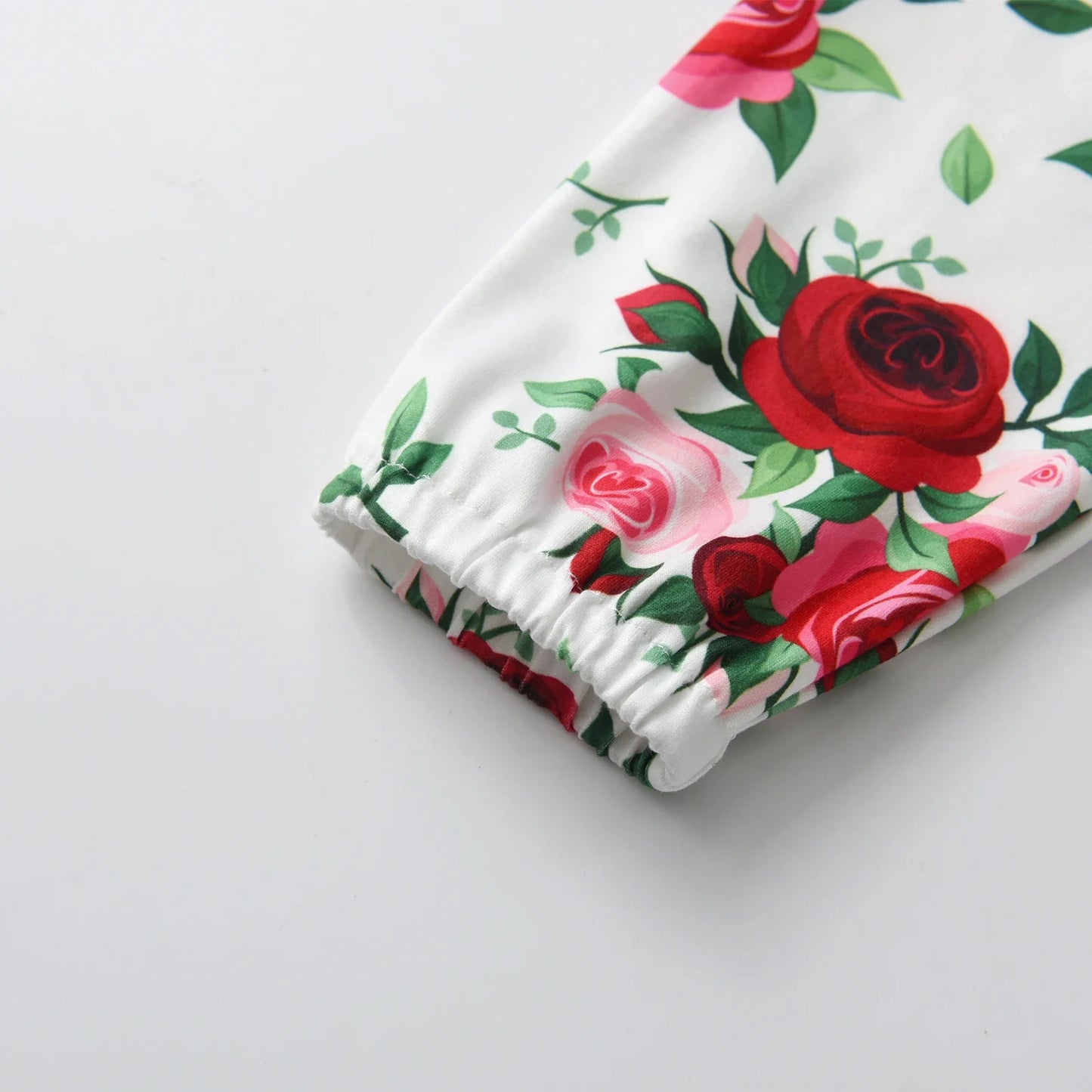 Newborn Infant Baby Girl Spring Autumn 3PCS Clothes Set Knitted Long Sleeve Bodysuit Top + Floral Printed Pants + Bow Headband Good Vibrations