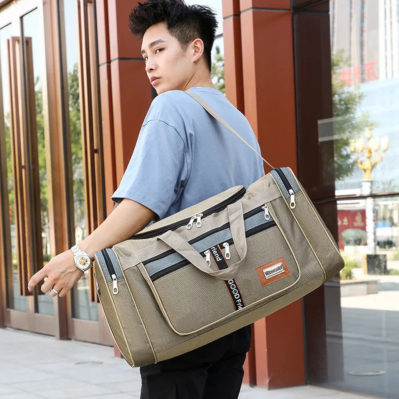 Travel Bag Large Capacity Handbag Portable Outdoor Carry Luggage Convenient Practical Male's Weekend Duffle Bags Good Vibrations