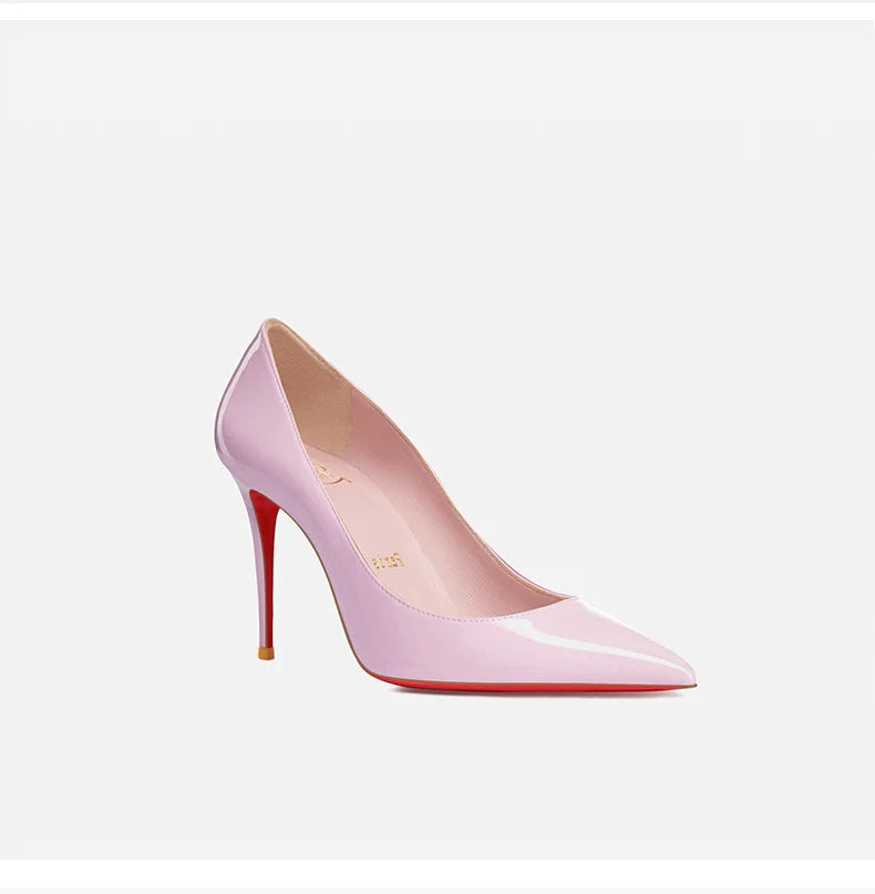 High heeled shoes for women 2024, pink slim heel, light lipstick base, sexy temperament, not tiring, single foot shoes Good Vibrations