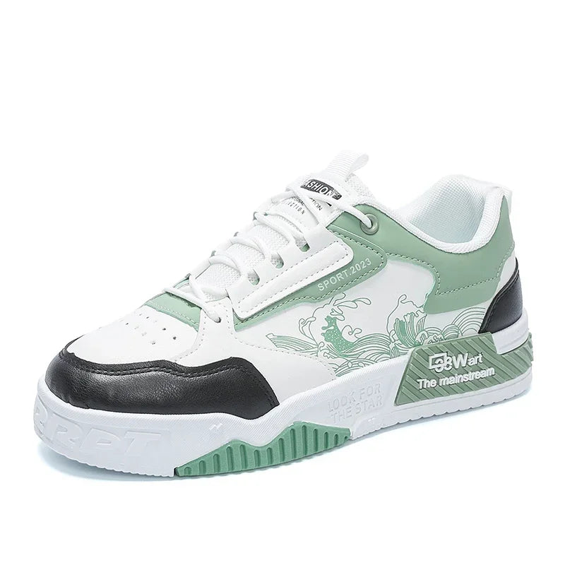 Driving Walking Tennis Shoes for Male Wear Resistant Skateboard Footwear Men Casual Shoes Breathable White Sneakers Fashion Good Vibrations